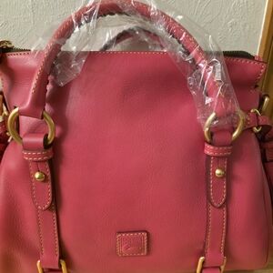 Dooney & Bourke Florentine Leather  Satchel - Large in Fuchsia.